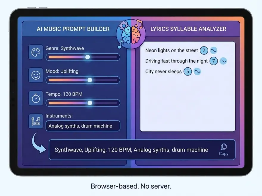 AI Music Prompt Builder & Syllable Analyzer