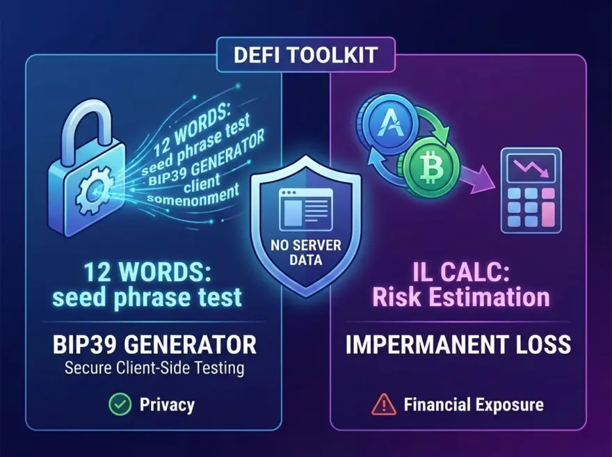 DeFi Impermanent Loss Calculator & BIP39 Generator